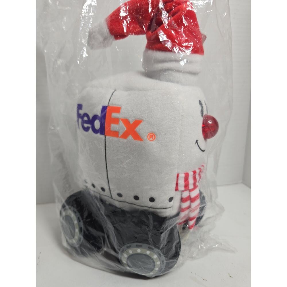FedEx Christmas Delivery Truck Plush Light-Up Nose Pennington Bear Scarf 2019